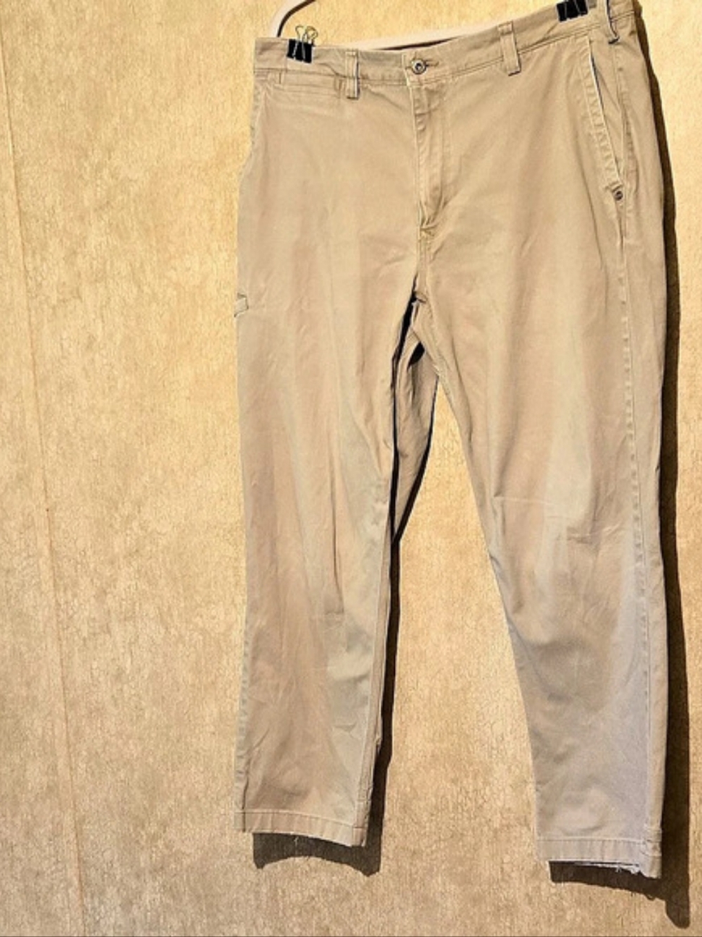 Duluth Trading Co. Men's Cotton Stretch Chino Pants Waist 38 x 30 Beige